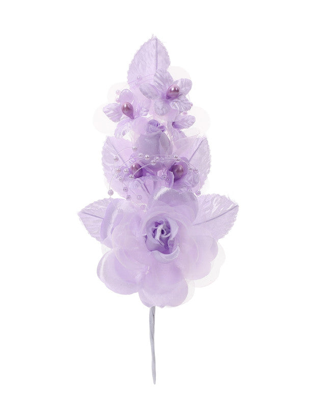 6" Lavender Silk Corsage Flowers with Pearl Spray - Pack of 12