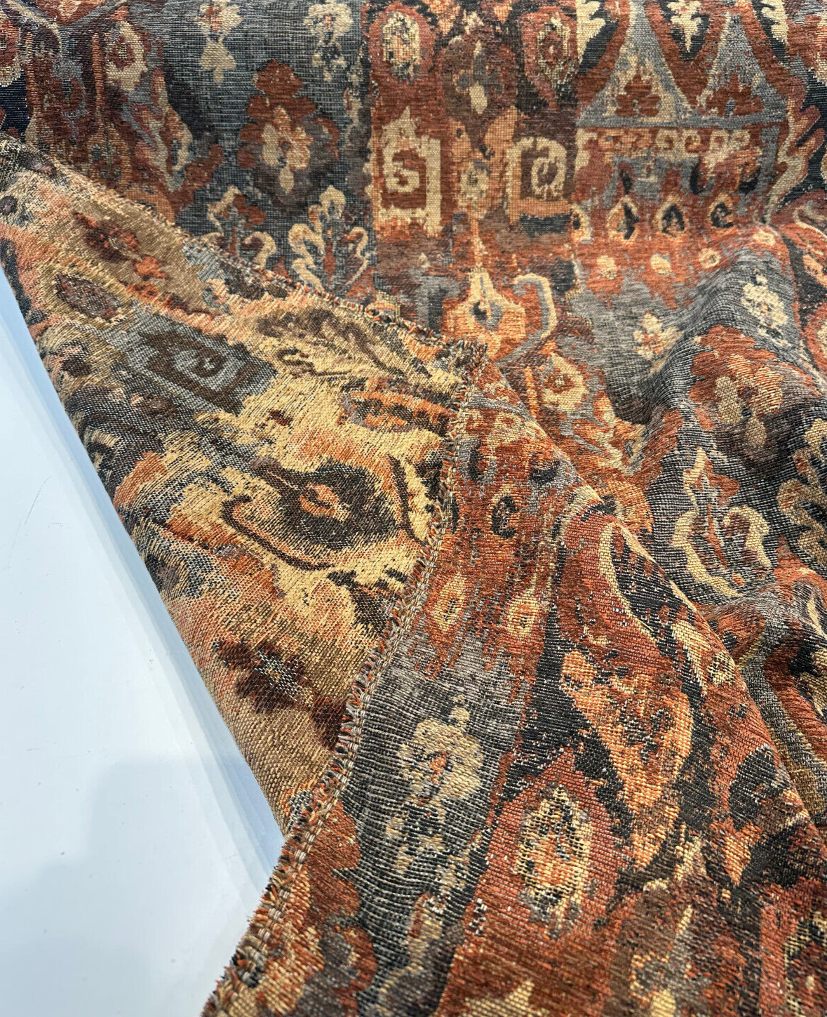 Swavelle Sedona Rust Tribal Kaisley Chenille Upholstery Fabric - Rust Tribal Pattern, 56" Width (1 Yard)
