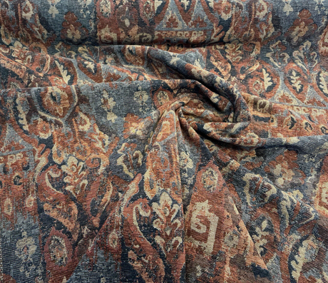 Swavelle Sedona Rust Tribal Kaisley Chenille Upholstery Fabric - Rust Tribal Pattern, 56" Width (1 Yard)
