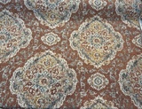 Eastview Auburn Damask Swavelle Chenille Upholstery Fabric - Auburn Rust Orange With Beige Hints, 57.75" Width, 27" Horizontal Repeat, 27" Vertical Repeat (1 Yard)