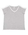 Women's Curvy Retro Ringer Premium Jersey V-Neck Tee