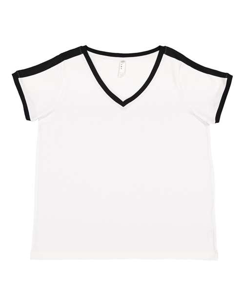 Women's Curvy Lace Up Fine Jersey Tee