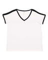 Women's Curvy Retro Ringer Premium Jersey V-Neck Tee
