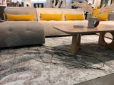 METZ 4202 Polyester Viscose Area Rug - Abstract Marbled High-Low, Crème Beige, Charcoal Tone-On-Tone, Faded Teal & Mocha Accents (9' 8" X 13')