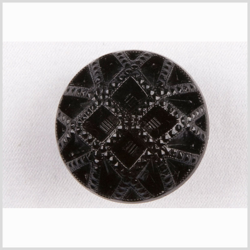 Black Studded Glass Shank Back Button - 22L/14mm