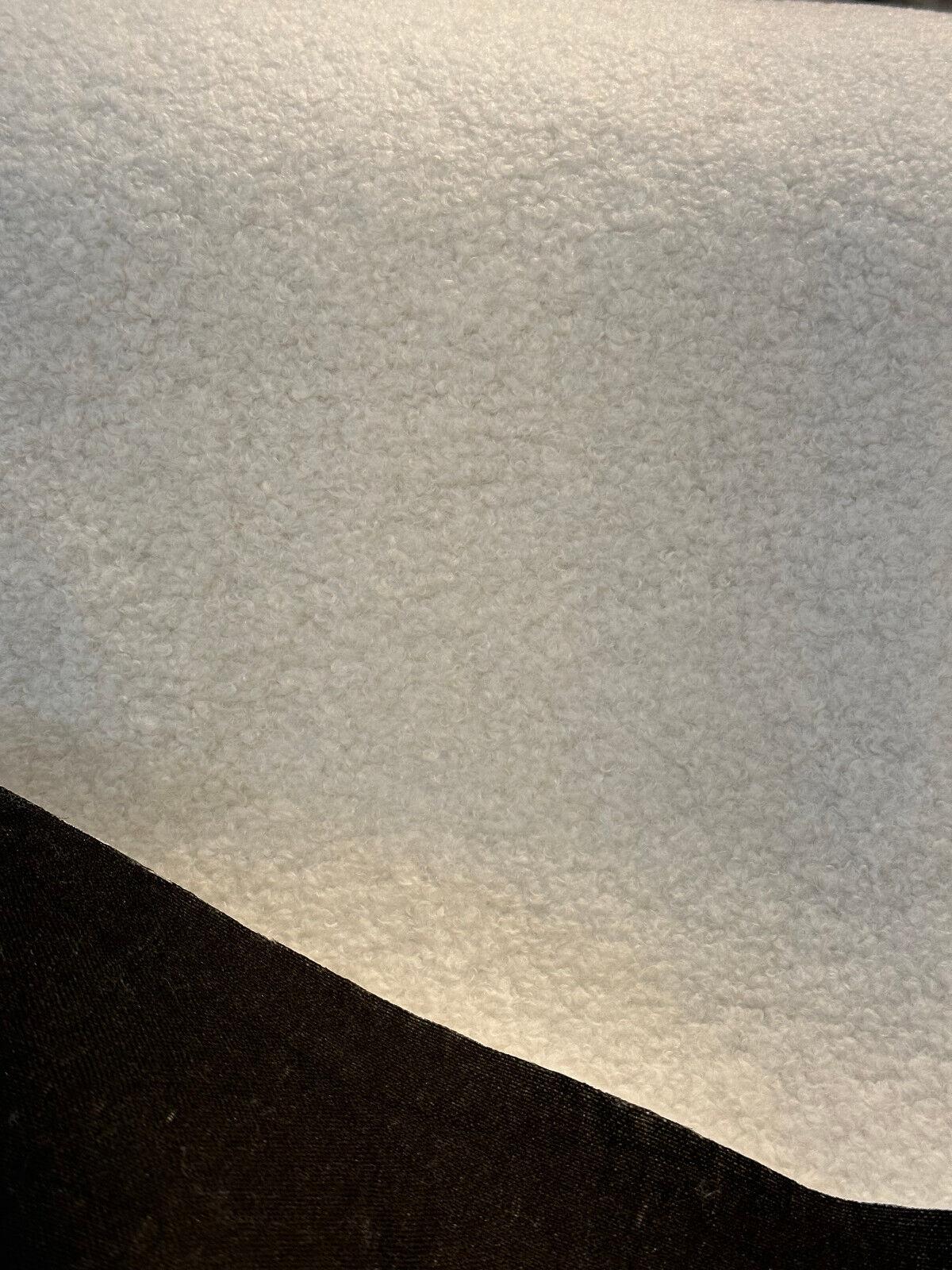 White Wooly Poodle Boucle Upholstery Fabric - White Boucle, 54" Width (1 Yard)