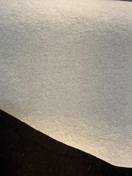 White Wooly Poodle Boucle Upholstery Fabric - White Boucle, 54" Width (1 Yard)