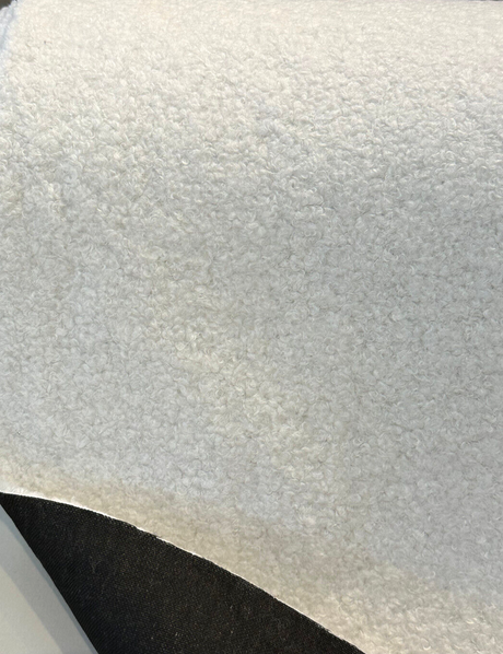 White Wooly Poodle Boucle Upholstery Fabric - White Boucle, 54" Width (1 Yard)