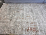 KAI 301 Polyester Rug - Abstract Cream With Brick Orange And Earth-Tone Accents, Machine Made, Cotton Backing (3 Sizes)
