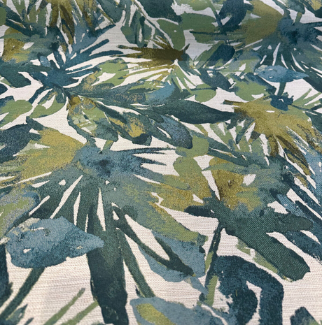 Tropicalize Jungle Green Tapestry Chenille Polyester Fabric - Green Floral, 57" Width (1 Yard)