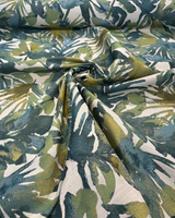 Tropicalize Jungle Green Tapestry Chenille Polyester Fabric - Green Floral, 57" Width (1 Yard)