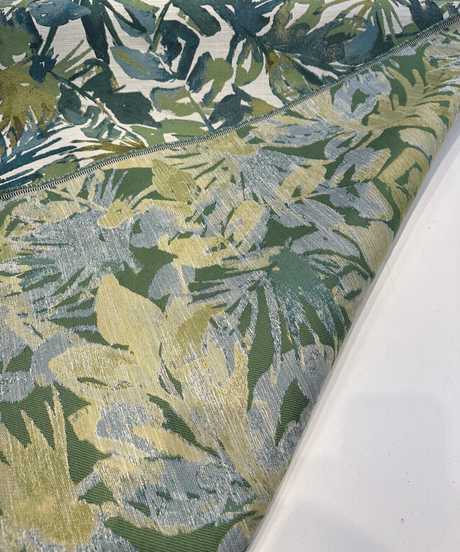 Tropicalize Jungle Green Tapestry Chenille Polyester Fabric - Green Floral, 57" Width (1 Yard)