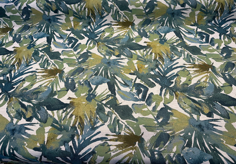 Tropicalize Jungle Green Tapestry Chenille Polyester Fabric - Green Floral, 57" Width (1 Yard)