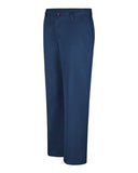 Pantalones de algodón con frente liso para mujer