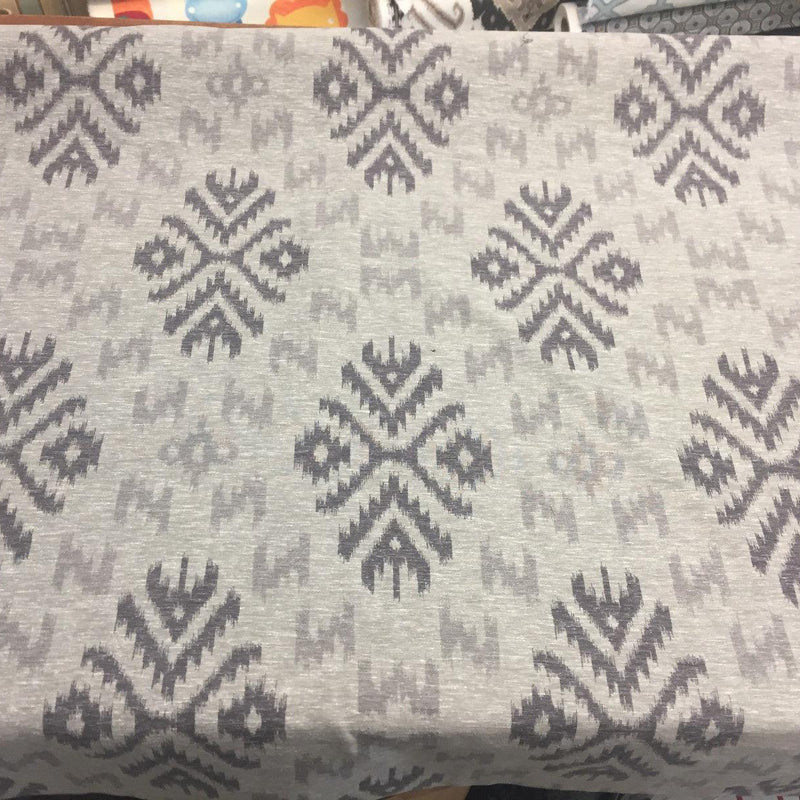Ikat Charcoal Cotton Polyester Fabric - Charcoal Ikat Jacquard, Drapery Upholstery Fabric, 54" Width (1 Yard)