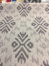 Ikat Charcoal Cotton Polyester Fabric - Charcoal Ikat Jacquard, Drapery Upholstery Fabric, 54" Width (1 Yard)
