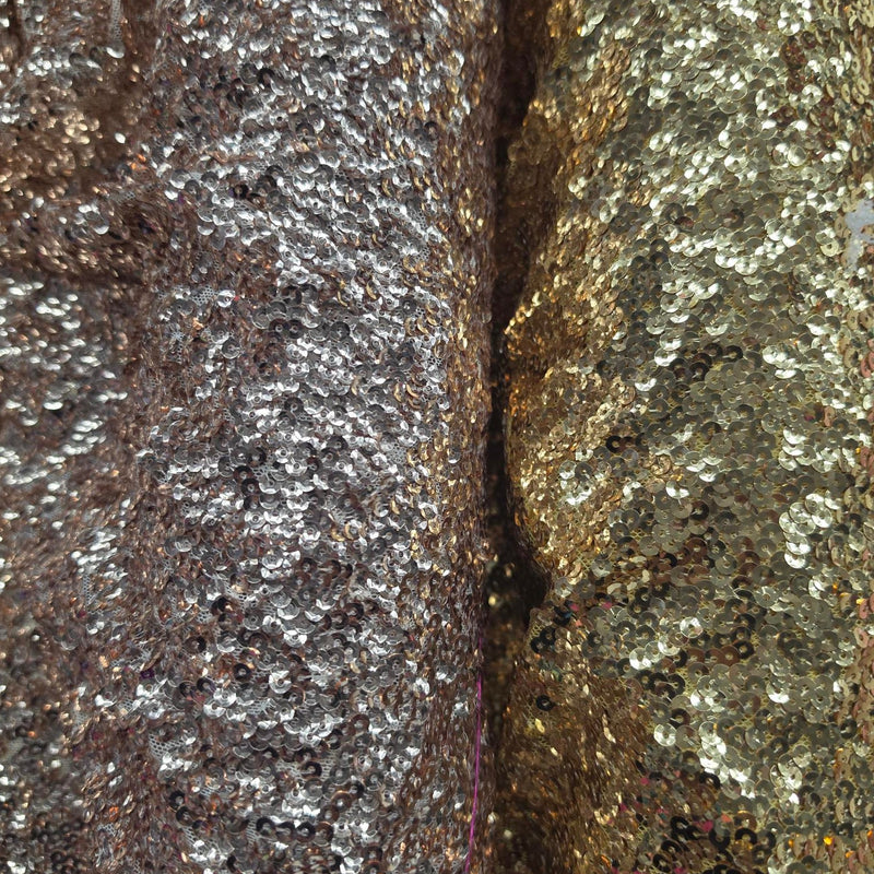 Gatsby Sequins Polyester Fabric - 6Mm Flat Sewn Sequins On Mesh, 52" Width, Multiple Colors (1 Yard)