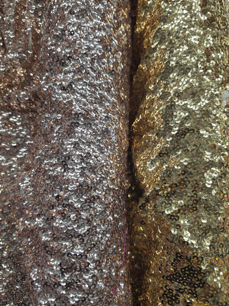 Gatsby Sequins Polyester Fabric - 6Mm Flat Sewn Sequins On Mesh, 52" Width, Multiple Colors (1 Yard)