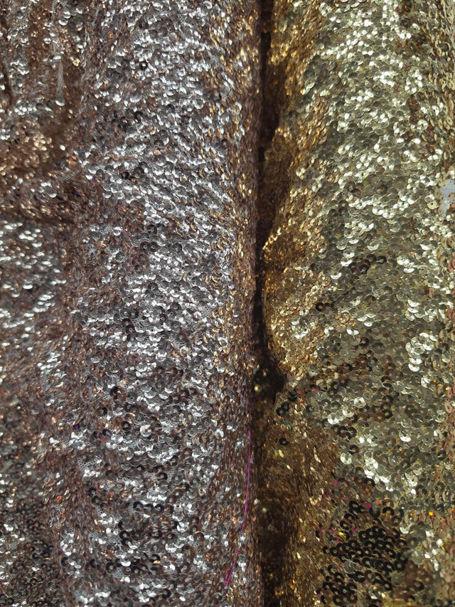 Gatsby Sequins Polyester Fabric - 6Mm Flat Sewn Sequins On Mesh, 52" Width, Multiple Colors (1 Yard)