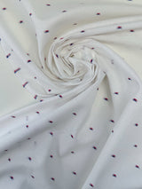 Cotton Linen Fil Coupé White Geometric
