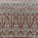 Beaded Embroidered Lace Mesh Fabric