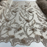 Beaded 3D Floral Lace Mesh