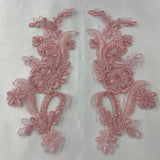 Beaded Corded Floral Lace Applique