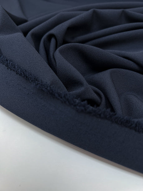 Blue Acetate Elastane Crepe