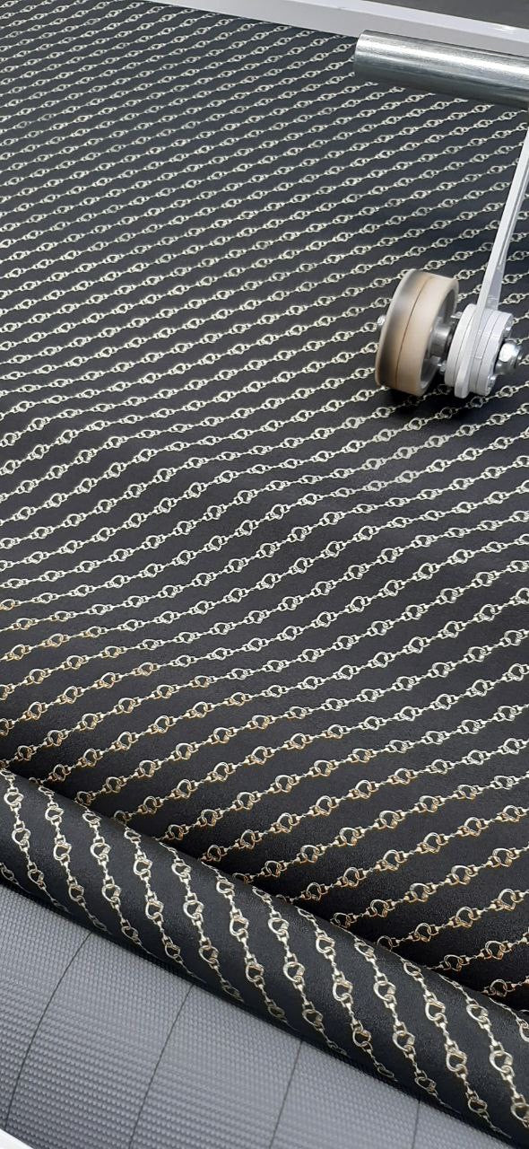 Polyester Crepe Printed Beige & Black
