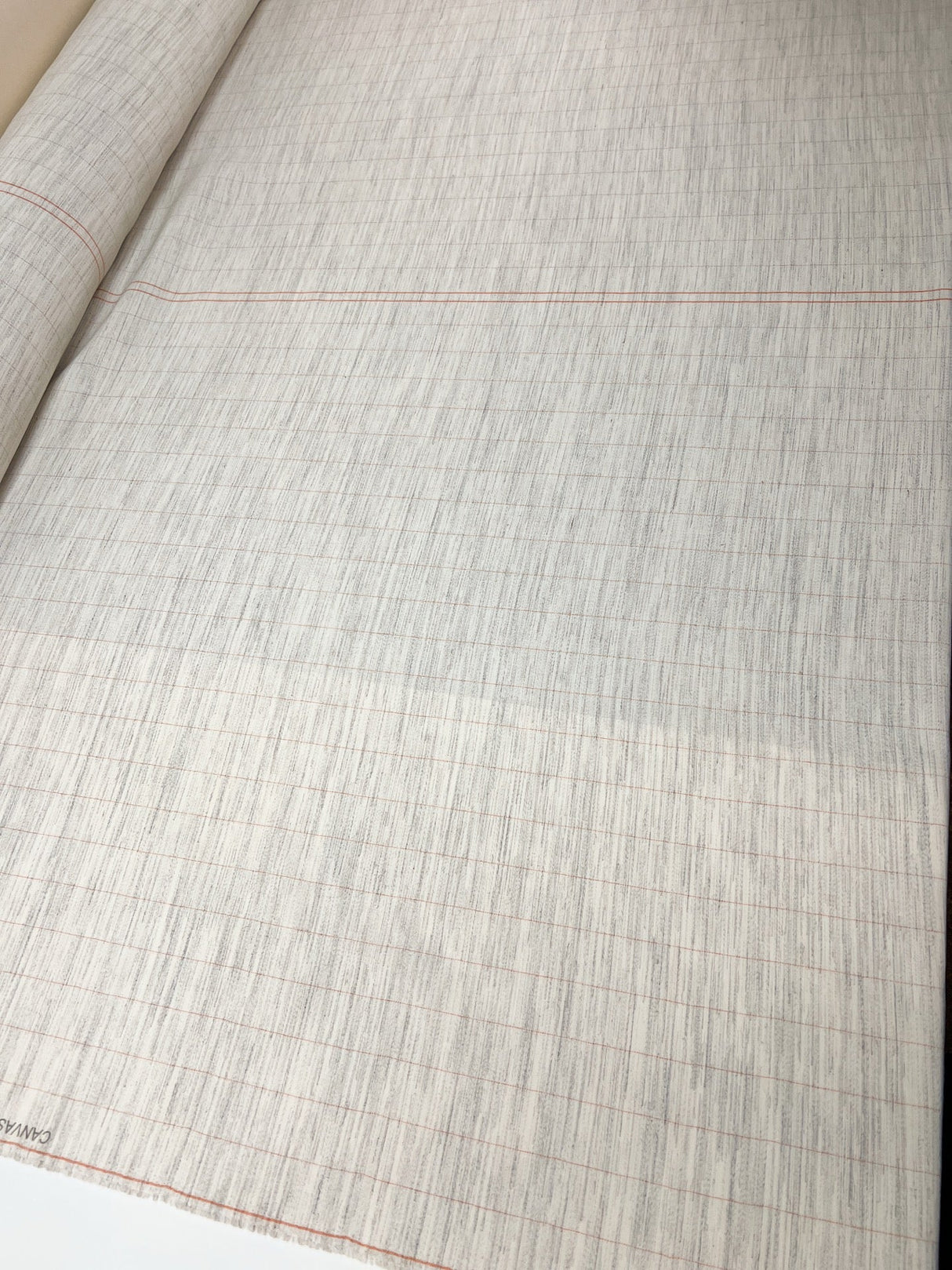 Linen Gray Beige Melange Striped