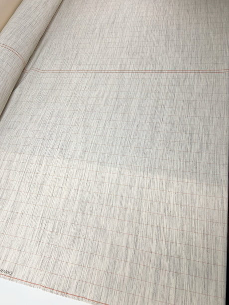 Linen Gray Beige Melange Striped