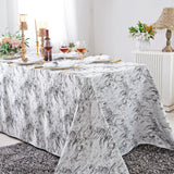 Rectangular Mirage Jacquard Polyester Tablecloth 90x156 White/Black