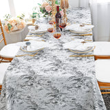 Rectangular Mirage Jacquard Polyester Tablecloth 90x132 White/Black