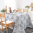 Rectangular Mirage Jacquard Polyester Tablecloth 90x132 White/Black