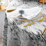 Rectangular Mirage Jacquard Polyester Tablecloth 90x156 White/Black