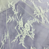 Embroidered Lace Fabric with Eyelash Scallop