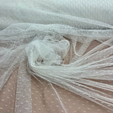 1 Yard 2 Way Stretch Dots Point Net Mesh Fabric | 60" Wide | Sheer Polka Dot Mesh for Gowns, Veils & Costumes