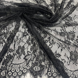 Embroidered Chantilly Lace with Eyelash Scallop