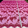 Embroidered Lace Fabric - 100 Percent Polyester Net Mesh, Floral Beaded Design, 52" Width (1 Yard)