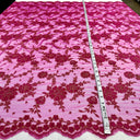 Embroidered Lace Fabric 100% Polyester Net Mesh 52"
