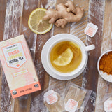 Trader Joe's Organic Ginger Turmeric Herbal Tea 20 Tea Bags, 1.6 oz, 1 Pack