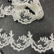 Corded Embroidered Lace Trim Ivory