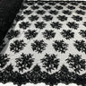 Beaded 3D Floral Lace Fabric - 3D Floral Beaded Embroidery, 50" Wide (1 Yard)