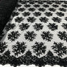 1 Yard Beaded 3D Floral Lace Fabric Embroidered 100 Percent Polyester Net Mesh 50 inch Width