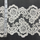 Embroidered Mesh Corded Lace Trim