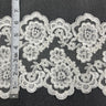 Corded Double Sided Lace Trimming Polyester Fabric - Embroidered Net Mesh, 6.5" Width (1 Yard)