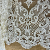 Beaded Corded Bridal Lace Dark Ivory