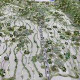 Embroidered Mesh 3D Floral Beaded Lace