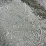 Beaded Corded Bridal Lace Dark Ivory
