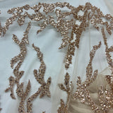 Beaded Lace Fabric Embroidered Mesh
